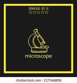 microscope  sketch vector icon