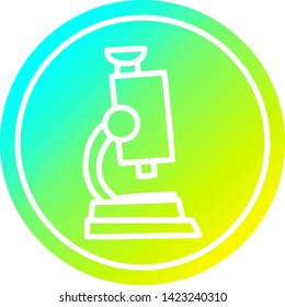 microscope and slide circular icon with cool gradient finish