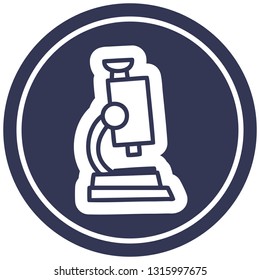 símbolo de icono de microscopio y circular de diapositiva