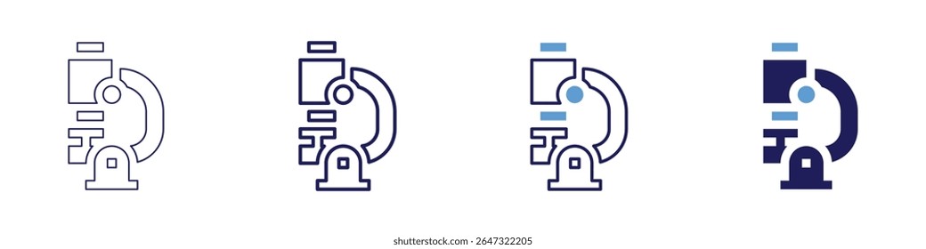 Microscope slide icon in 4 different styles. Thin Line, Line, Bold Line, Duotone. Duotone style. Editable stroke.