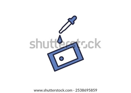 Microscope slide icon. Related to biologic. suitable for web site, app, user interfaces. flat line icon style