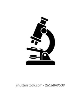 Microscope with Slide Positioned for Viewing Icon in Black
