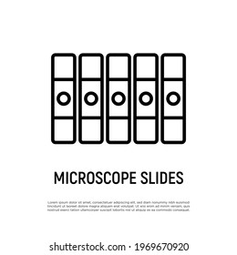 Microscope Slide Thin Line Icon. Laboratory Equipment. Medical Test. Vector Illustration. 