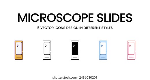Iconos de las diapositivas del microscopio ilustración de stock del Vector del estilo diferente
