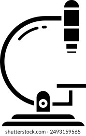 Microscope solid glyph vector illustration