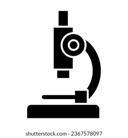 Microscope solid icon, Medicine concept, Laboratory magnification instrument sign on white background, analysis research tool icon in glyph style for mobile and web design. Vector graphics