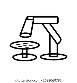 Microscópio ícone sólido, Conceito de medicina, sinal de instrumento de ampliação de laboratório no fundo branco, ícone da ferramenta de pesquisa de análise em estilo de glifo para design móvel e web. Gráficos vetoriais