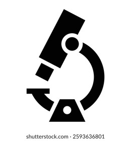 microscope solid icon, representing science, research, biology, laboratory.