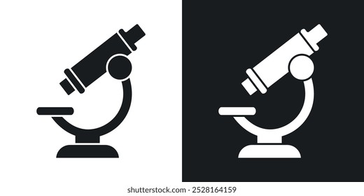 Microscópio sólido ícone vetor pacote