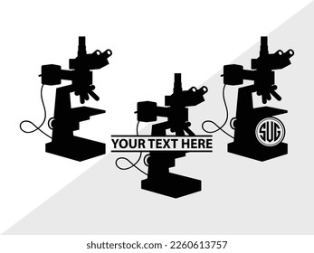 Microscope SVG Monogram Vector Illustration Silhouette