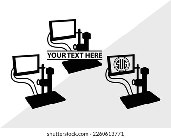 Microscope SVG Monogram Vector Illustration Silhouette