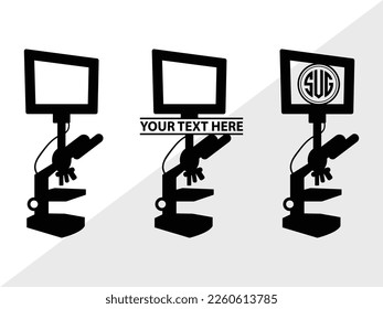 Microscope SVG Monogram Vector Illustration Silhouette