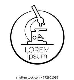Microscope symbol. Business abstract circle logo