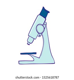 Microscope symbol of a medical laboratory or chemical lab