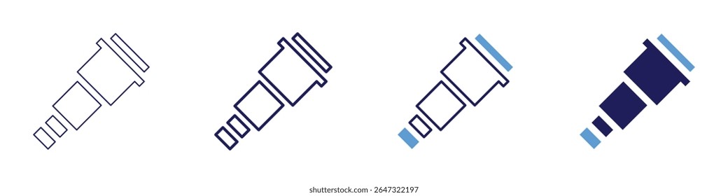 Microscope techniques icon in 4 different styles. Thin Line, Line, Bold Line, Duotone. Duotone style. Editable stroke.