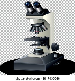 Microscope technology on transparent background illustration