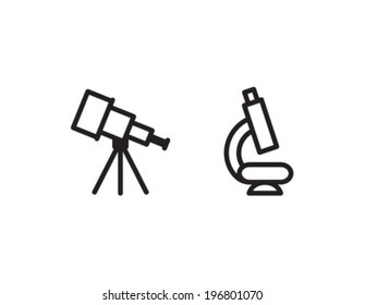 Microscope Telescope Outline Icon Symbol