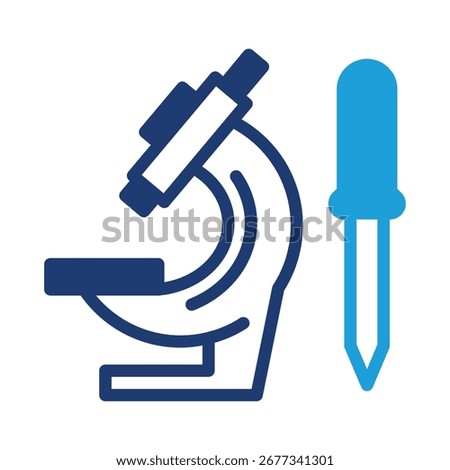 microscope and test pipe icon, lab test colored icon vector design good for web or mobile app