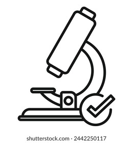 Microscope tested product icon outline vector. Safety policy. Book form product