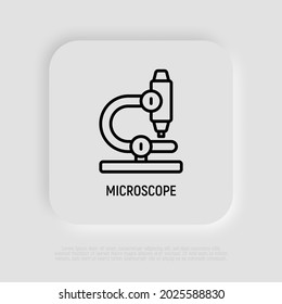Microscope thin line icon. Laboratory research. Vector illustration.