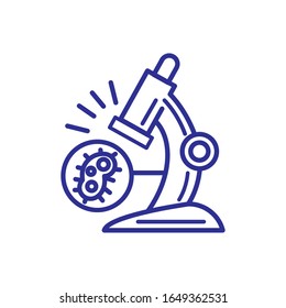 microscope tool icon over white background, line detail style, vector illustration