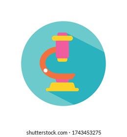 microscope tool icon over white background, block style, vector illustration