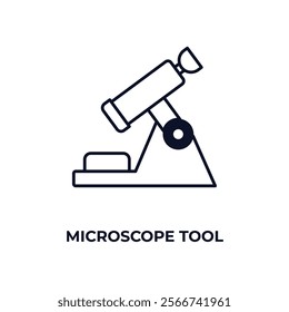 microscope tool outline icon. Linear vector from medical concept. Thin line microscope tool icon isolated on white background