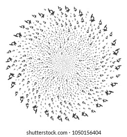 Microscope twirl explosion. Element cycle designed from scatter microscope items. Vector illustration style is flat iconic symbols.