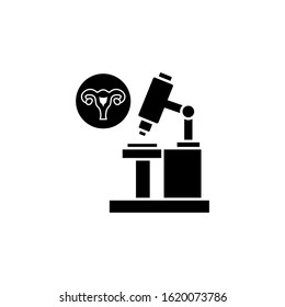 Microscope uterine, analysis icon. Simple gynaecology icons for ui and ux, website or mobile application