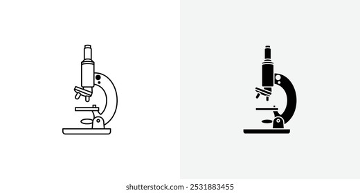 Conjunto de ícones do vetor do microscópio. Ilustrador de vetor de ações. EPS 10
