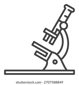 Vetor do microscópio Ícone ou símbolo do contorno do conceito de Química