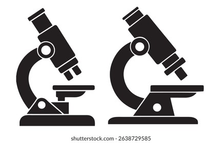 Microscope vector collection and Set of microscope silhouette vector designs.