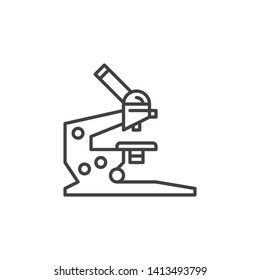 Microscope vector concept icon or symbol in thin line style 