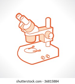 Microscope Vector Icon.