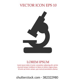 Microscope vector icon EPS 10. Lab simple isolated symbol.