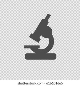 Microscope vector icon EPS 10. Lab simple isolated symbol on transparent background.