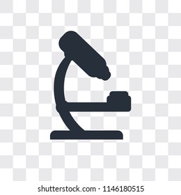 Microscope vector icon isolated on transparent background, Microscope logo concept