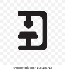 Microscope vector icon isolated on transparent background, Microscope logo concept