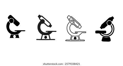 Microscope vector icon isolated on white background