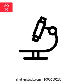 Microscope vector icon Lab simple isolated symbol.