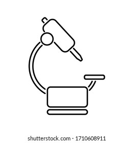 microscope vector icon in line style on white background