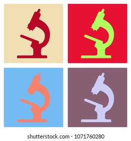 Microscope vector icon. medical apparatus for increasing and laboratory research