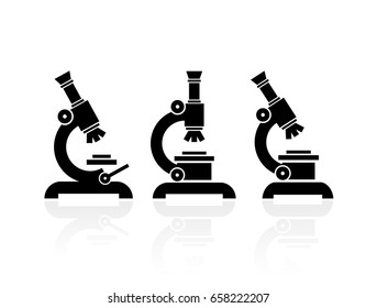 Microscope vector icon set illustration isolated on white background