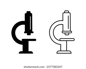 Microscope vector icon set. Line and glyph microscope vector. Lab microscope set. Microscope icon vector for web,