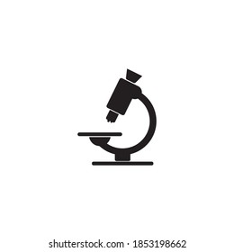 Microscope vector icon. Style is flat symbol, black color, rounded angles, white background