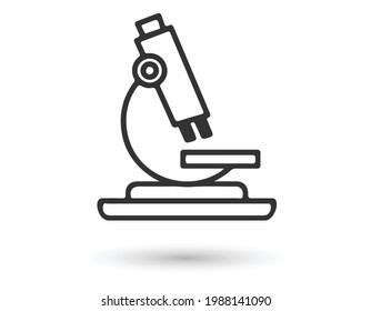 Microscope vector icon. Style is flat symbol.