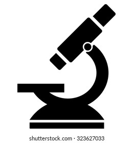 Microscope vector icon. Style is flat symbol, black color, rounded angles, white background. - Shutterstock ID 323627033