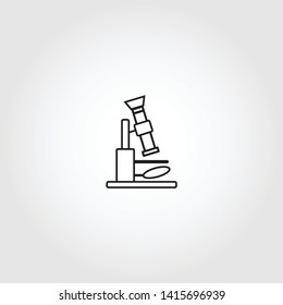 microscope vector icon. symbol of biology, medicine laboratory