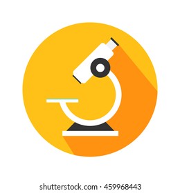 Microscope vector. Icon for web and mobile application. Flat design style.