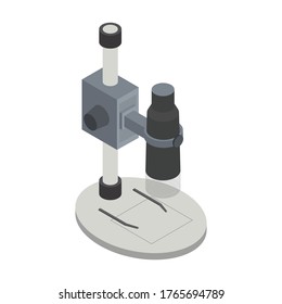 Microscope vector icon.Isometric vector icon isolated on white background microscope.